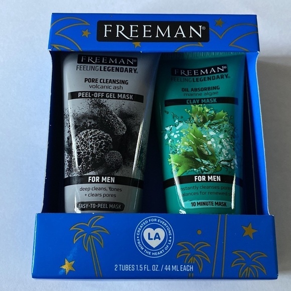 Freeman gift set mens  mask kit set peel off gel and clay mask‎ pore cleanser - Picture 1 of 5